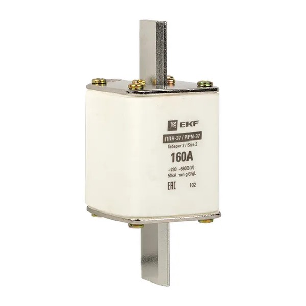 EKF Fuse Link PPN-37 400A Size 2 - Insulated Metal Grips, White 2