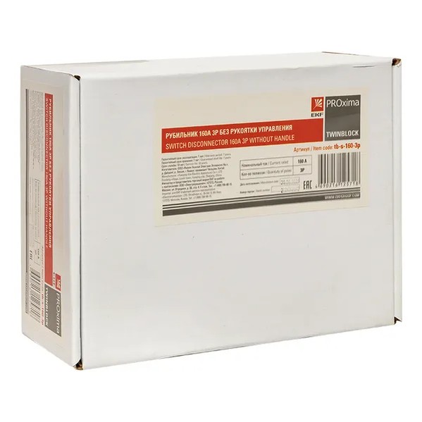 EKF Load Switch Disconnector 160A 3P - Durable Plastic - Black