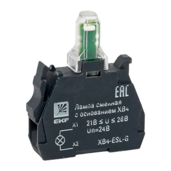 EKF Replaceable Lamp Green 24V