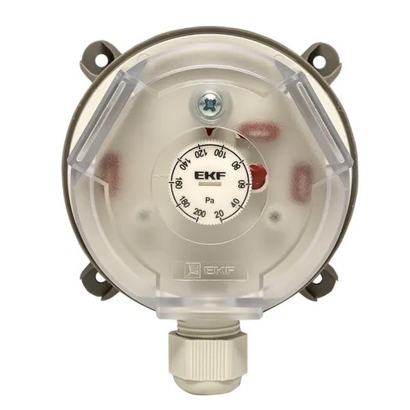 EKF Differential Pressure Switch RVG-10-200 - Durable Plastic - Black
