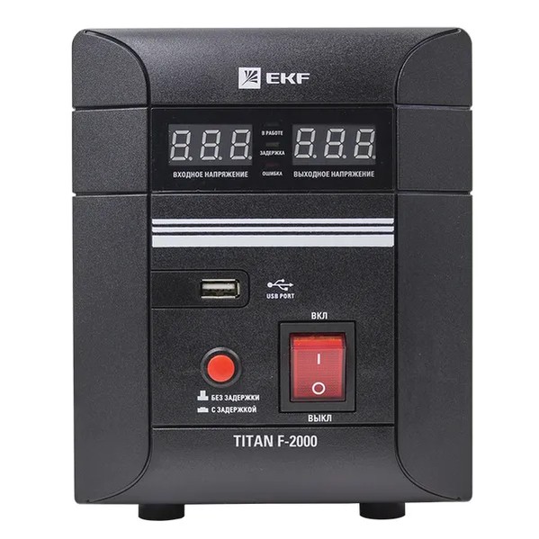 EKF Floor Voltage Stabilizer Titan F-2000 - Relay & Black 1