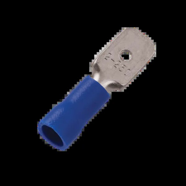 EKF Flat Connector Male Brass Blue 1
