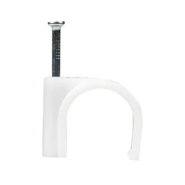 EKF Round Fastening Clamp - Plastic - White 1
