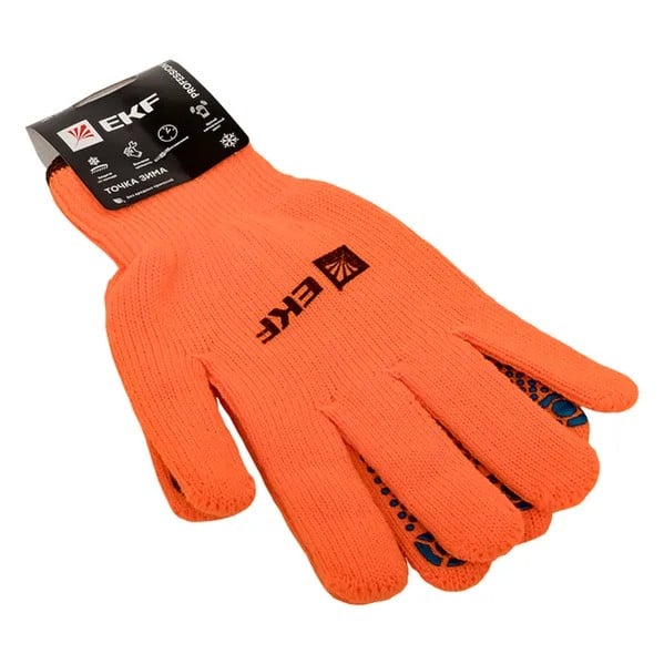 EKF Work Gloves Winter Point PVC Insulated Orange