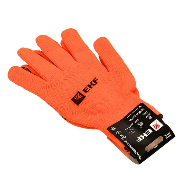 EKF Work Gloves Winter Point PVC Insulated Orange 2