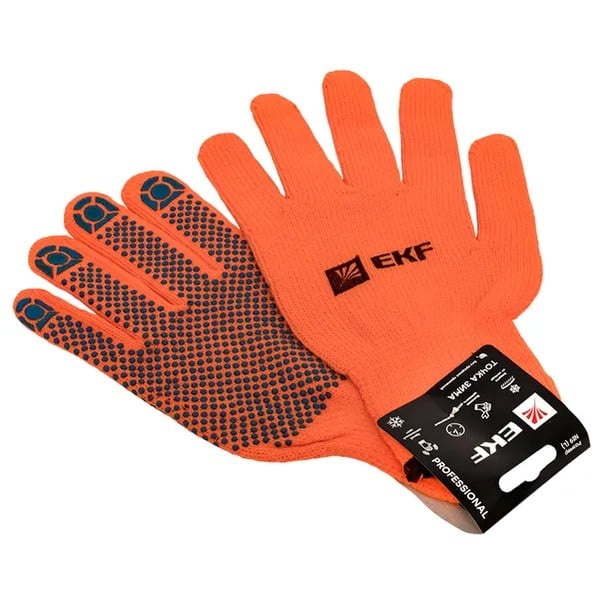 EKF Work Gloves Winter Point PVC Insulated Orange 5