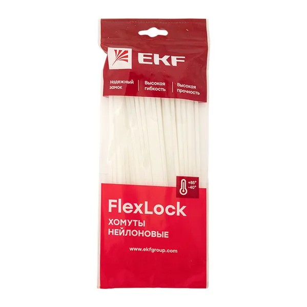 EKF Cable Tie FlexLock Polyamide White