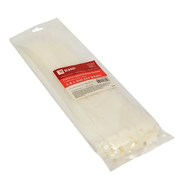 EKF Nylon Cable Tie Black 4.8mm x 300mm