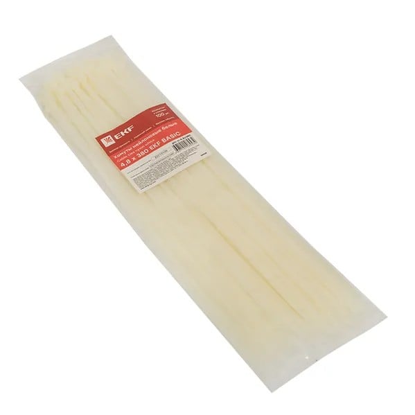 EKF Nylon Cable Tie White 4.8mm x 380mm 2