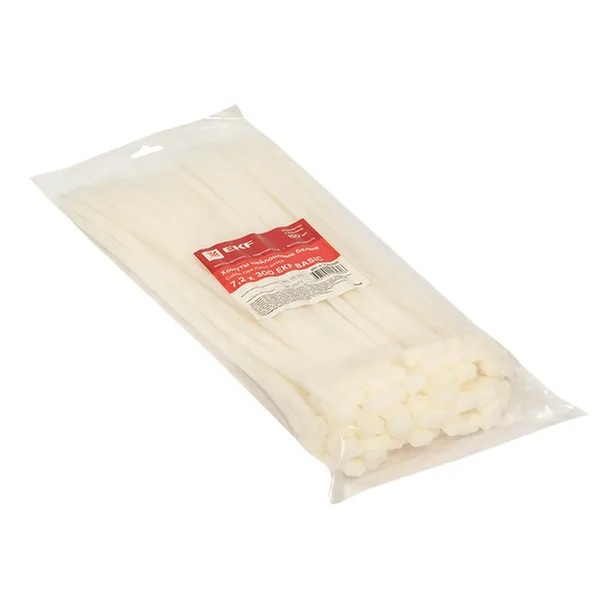 EKF Nylon Cable Tie White 7.2mm