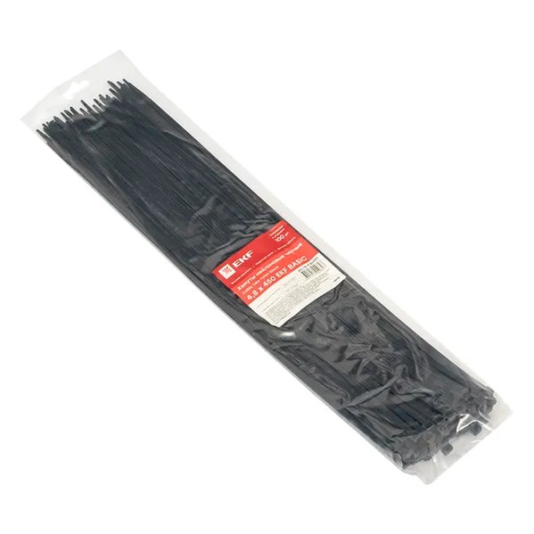 EKF Nylon Cable Tie Black 4.8mm x 450mm 2