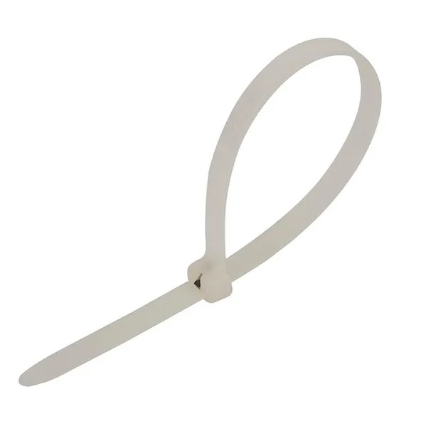 EKF Nylon Cable Tie - Steel Tooth - Plastic - White