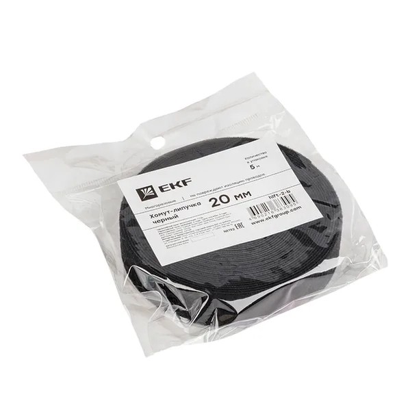 EKF Hook and Loop Cable Tie Black Polyamide 2