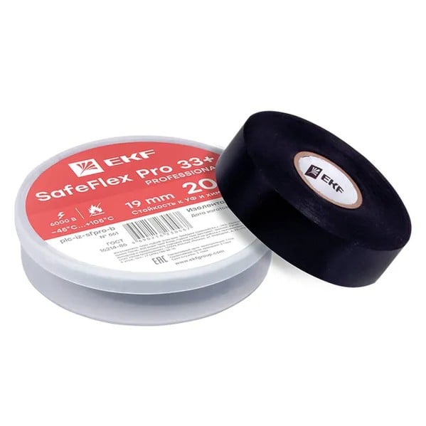 EKF PVC Insulation Tape Black - High Strength & UV Resistant 1