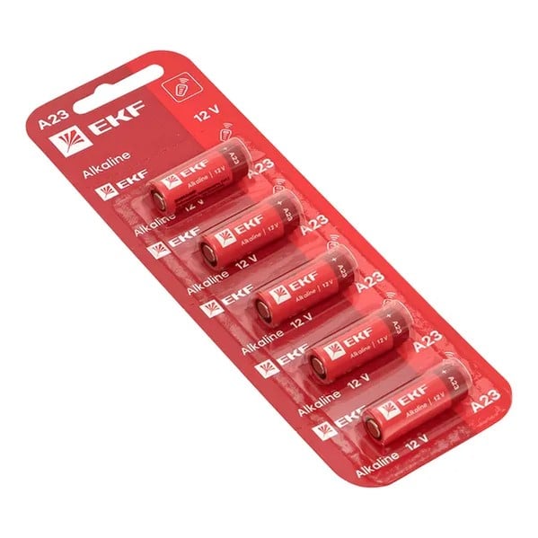 EKF Alkaline Battery A23 5pcs - Manganese & Black