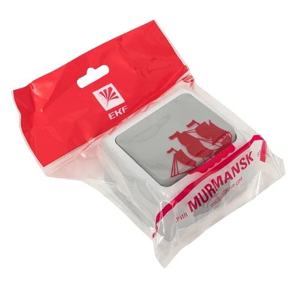 EKF Murmansk Doorbell Button Gray Plastic