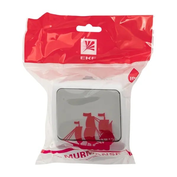 EKF Murmansk Doorbell Button Gray Plastic 4