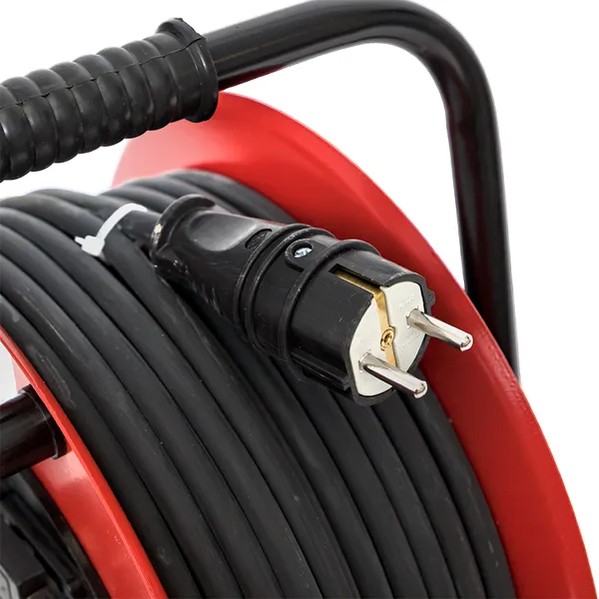 ekf Extension Cord Metal Reel 40m Rubber Black 8