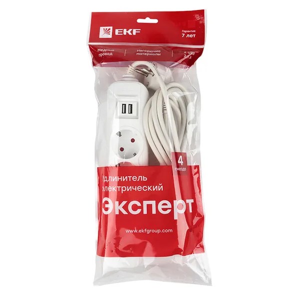 EKF Expert Extension Cord - Plastic - White 3
