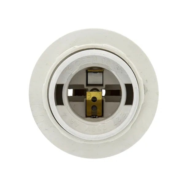 EKF E27 Socket White Heat-Resistant Plastic 1