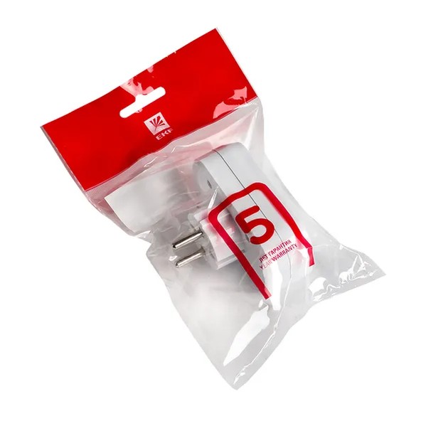 EKF Splitter 2 Sockets Plastic White 3