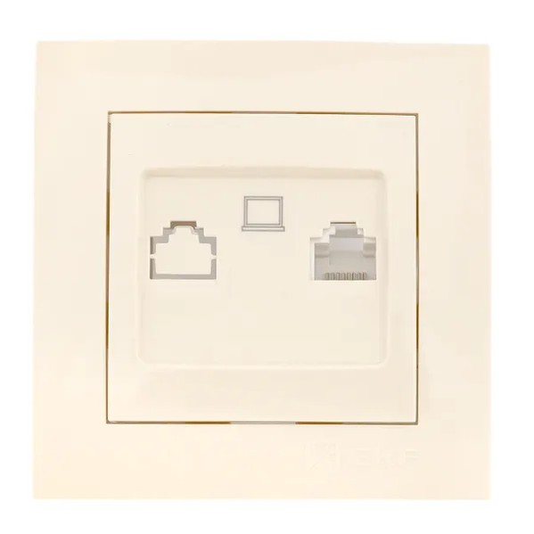 EKF Valencia RJ45 Socket - Cream - Polycarbonate 5