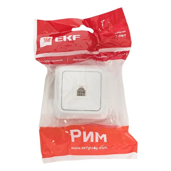EKF Phone Socket RJ11 White Plastic 3