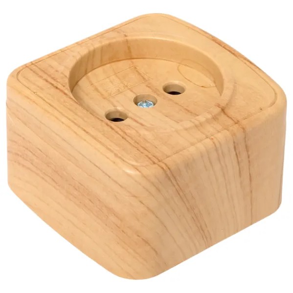 EKF Socket 1-gang Light Wood Thermoplastic 4