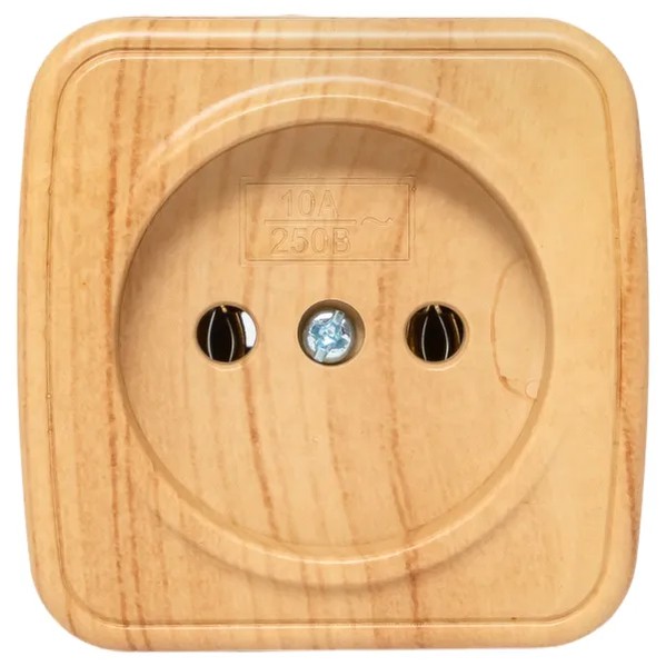 EKF Socket 1-gang Light Wood Thermoplastic 5