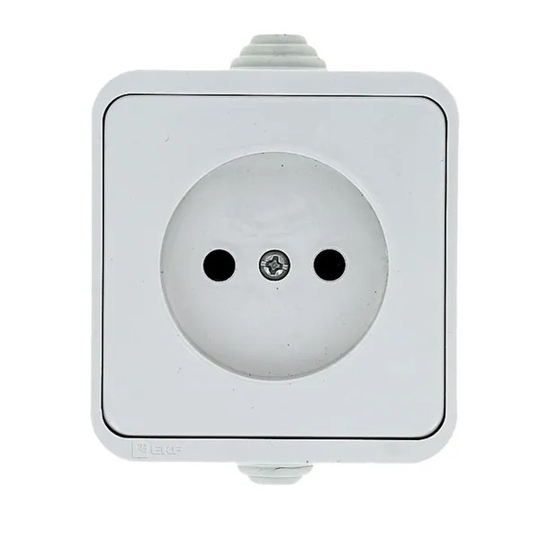 EKF Socket Praga 1-gang 10A White 2