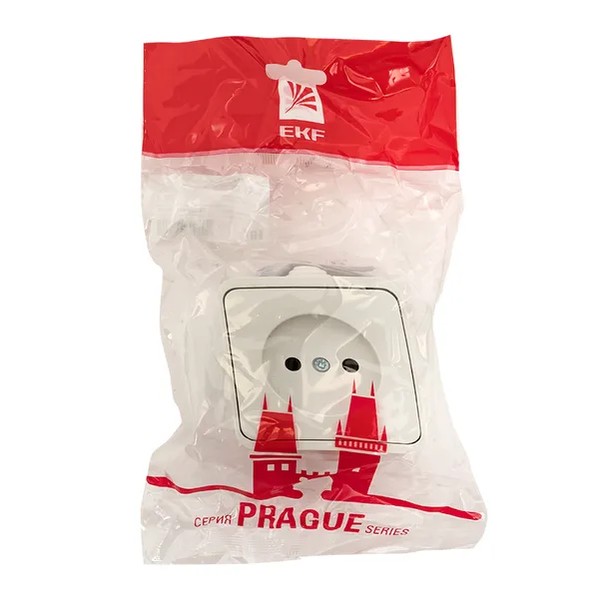 EKF Socket Praga 1-gang 10A White 3