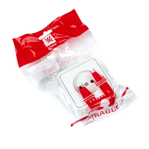 EKF Socket Praga 1-gang 10A White 4