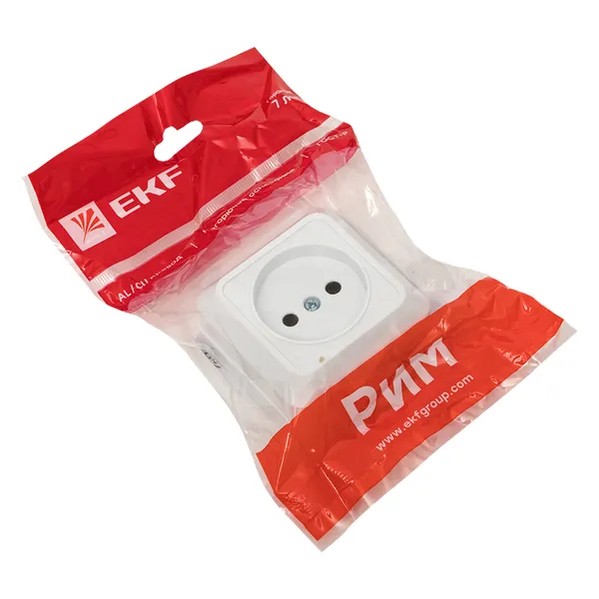 EKF Socket 1-gang 10A Plastic White 3