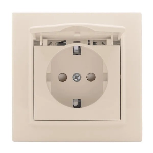 EKF Socket 1-Gang Flush-Mounted Beige Thermoplastic
