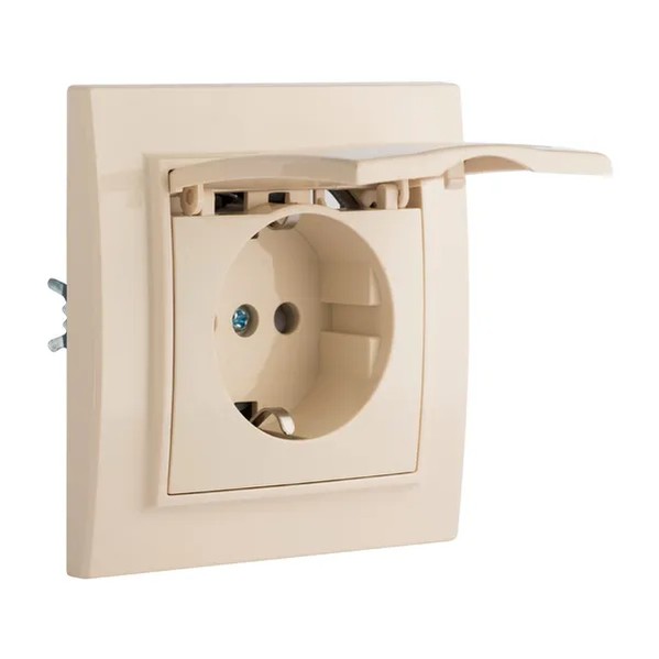 EKF Socket 1-Gang Flush-Mounted Beige Thermoplastic 2