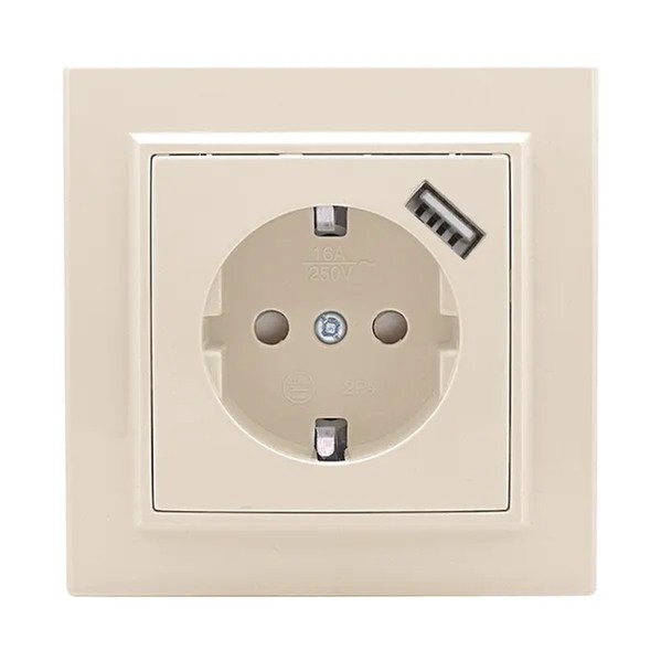 EKF Socket USB Beige Thermoplastic
