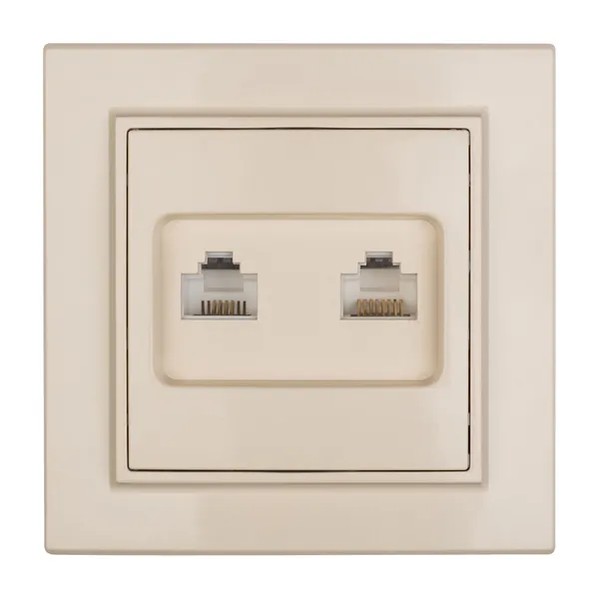 EKF Socket RJ45+RJ11 Beige 3