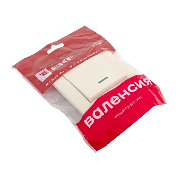 EKF Valencia Switch 1-key 10A Cream - Plastic 3