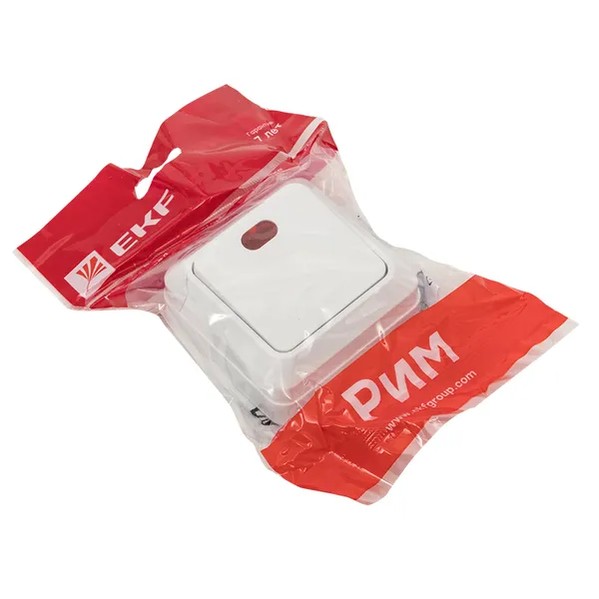 EKF Rim Switch 1-Key with Indicator Plastic White 4