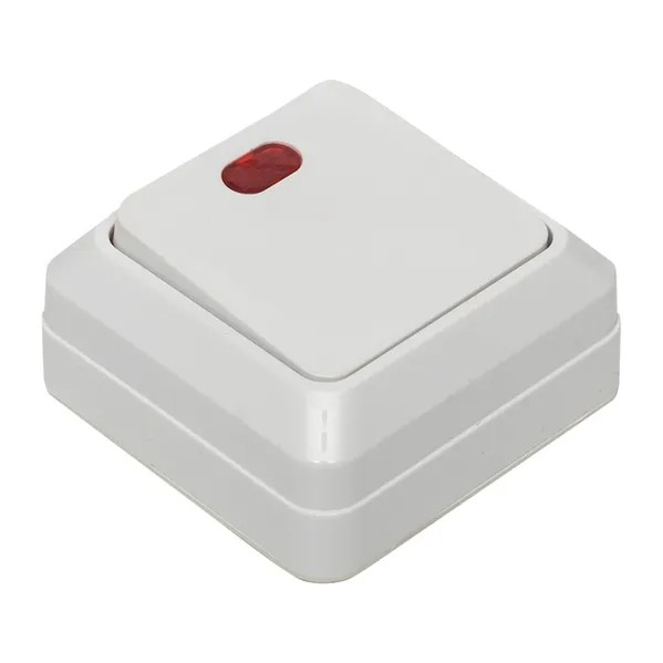 EKF Rim Switch 1-Key with Indicator Plastic White 6