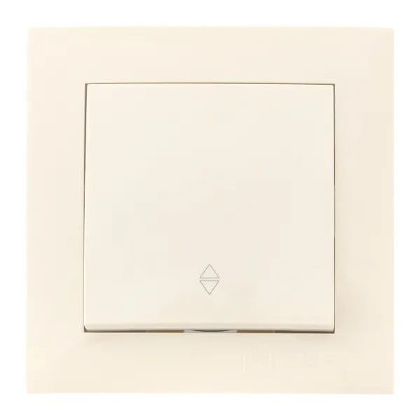 EKF Valencia Switch 1-key 10A Cream Pass-through - Plastic & Beige 2