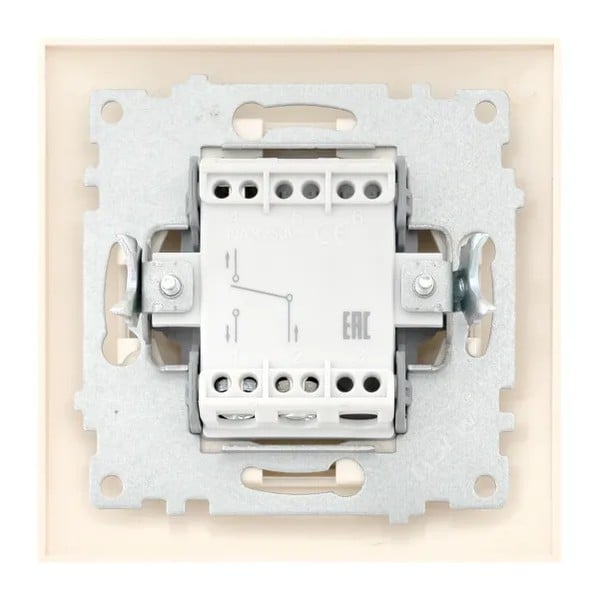 EKF Valencia Switch 1-key 10A Cream Pass-through - Plastic & Beige 5