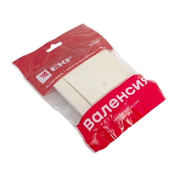 EKF Valencia Switch 1-key 10A Cream Pass-through - Plastic & Beige 6