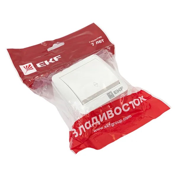 EKF Pass-Through Switch White Plastic 1