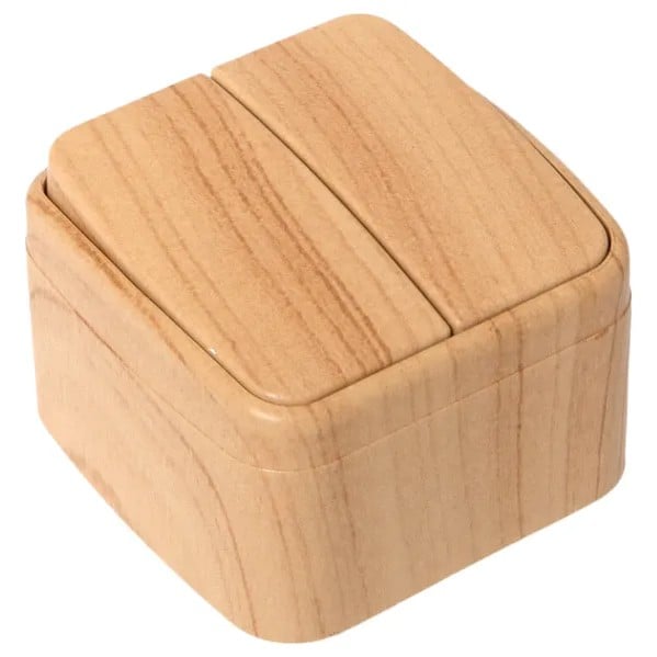 EKF Switch 2-Button Light Wood Plastic 4