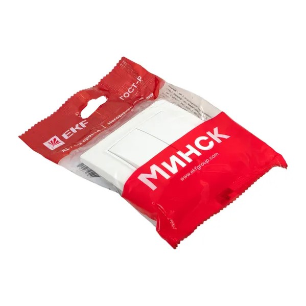 EKF Minsk Switch Double-Key Plastic White 4