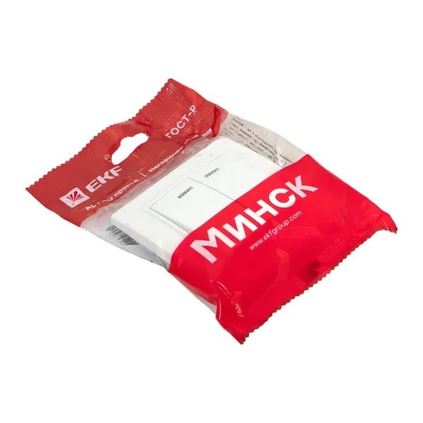 EKF Minsk Switch 2-Key Plastic White 2
