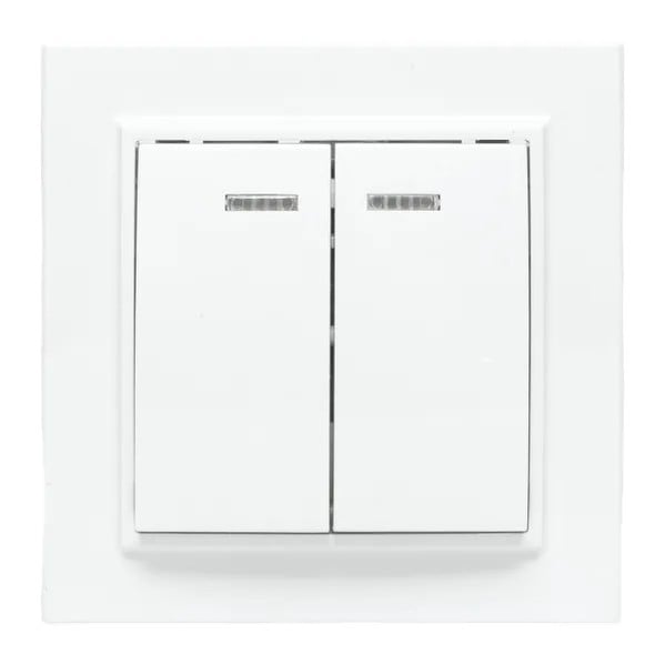 EKF Minsk Switch 2-Key Plastic White 5