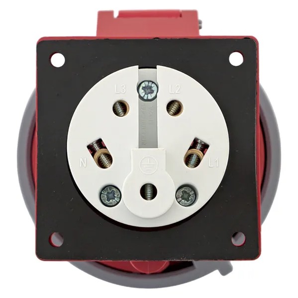 EKF Stationary Indoor Socket 32A Plastic Red 1