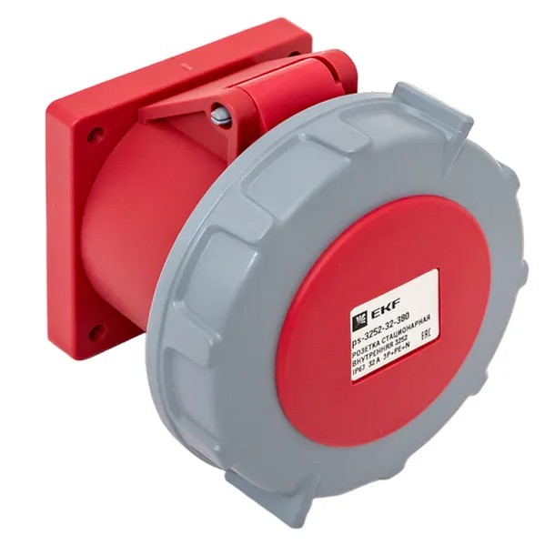 EKF Stationary Indoor Socket 32A Plastic Red 2